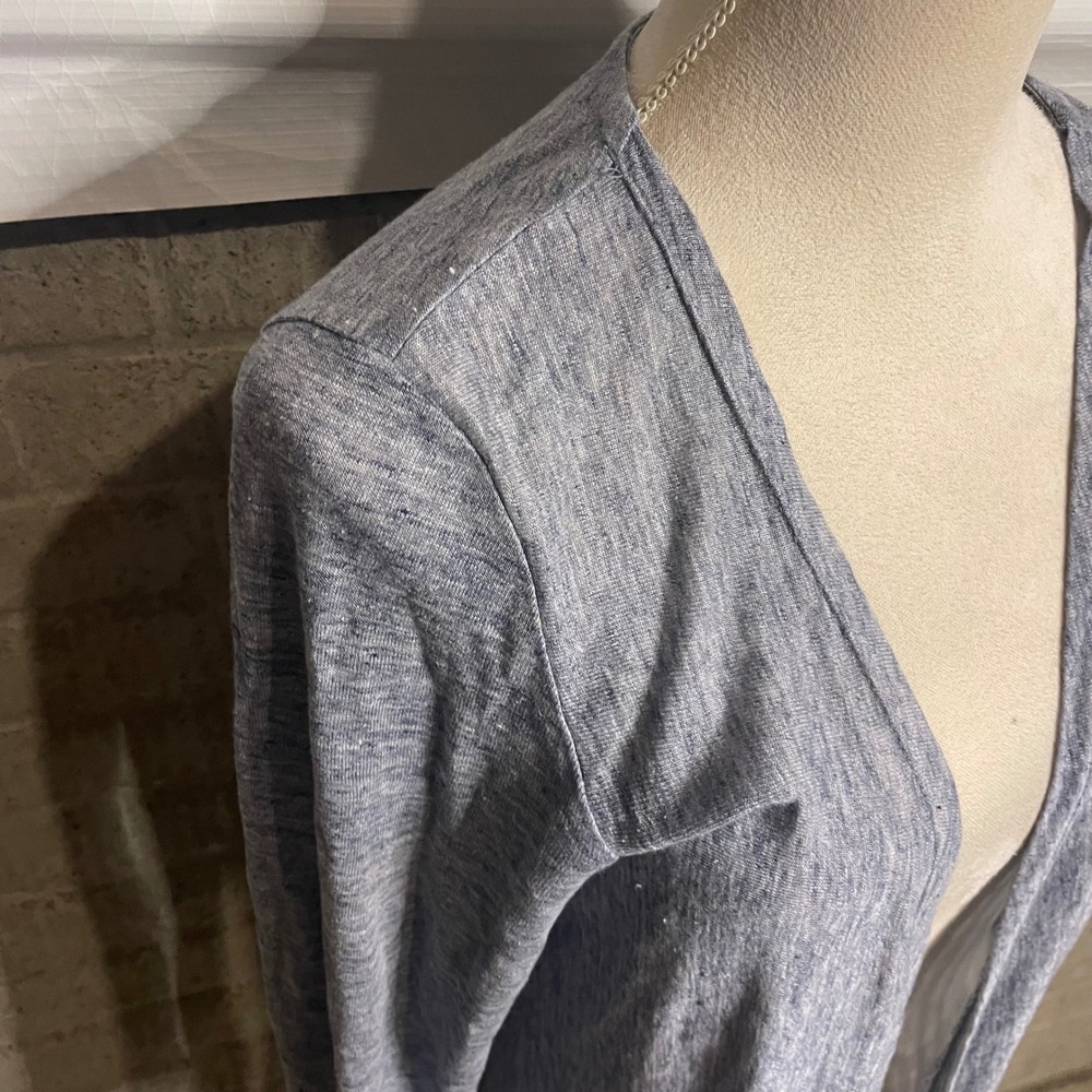 Tahari Linen Blend Open Front Cardigan‎ Sweater Lightweight Women's M - Picture 2 of 4
